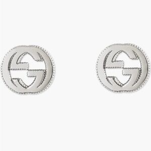 Gucci sterling silver interlocking G stud earrings